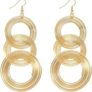 Gold & Silver Hoop earrings (triple circles)